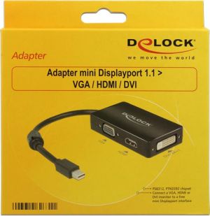 Adapter AV Delock DisplayPort Mini - HDMI - D-Sub (VGA) - DVI-D czarny (62631) 2