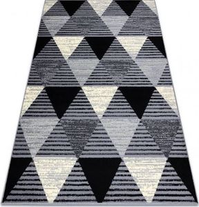 Dywany Łuszczów Dywan BCF BASE 3986 Geometric, trójkąty geometryczny szary / czarny, 185 x 270 cm 1