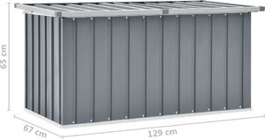 Skrzynia ogrodowa vidaXL 129x67x65 cm Szary 8