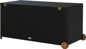 Skrzynia ogrodowa vidaXL 120x65x61 cm z kółkami Czarny 4