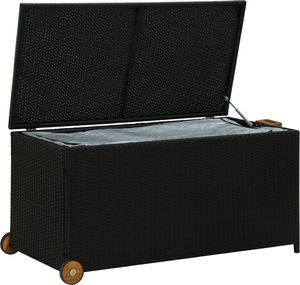 Skrzynia ogrodowa vidaXL 120x65x61 cm z kółkami Czarny 5
