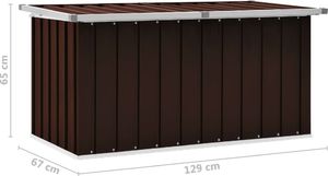 Skrzynia ogrodowa vidaXL 129x67x65 cm Brąz 8