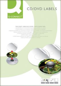 Q-Connect Etykiety na płyty CD/DVD Q-CONNECT, średnica 117mm, okrągłe, białe 1