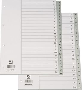 Q-Connect Przekładki Q-CONNECT, PP, A4, 230x297mm, A-Z, 20 kart, szare 2