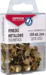 Office Products Pinezki metalowe OFFICE PRODUCTS, w pudełku, 150 szt., złote 1