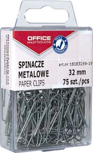 Office Products Spinacze metalowe , 32mm, w pudełku, 75szt., srebrne 1