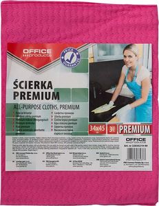 Office Products Ścierka premium OFFICE PRODUCTS, wiskoza 80%, gr. 65g/mkg, 34x45cm, 3szt., mix kolorów 1
