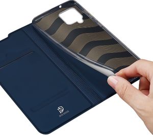 Dux Ducis Etui SAMSUNG GALAXY A42 5G z klapką Dux Ducis skórzane Skin Leather granatowe 9