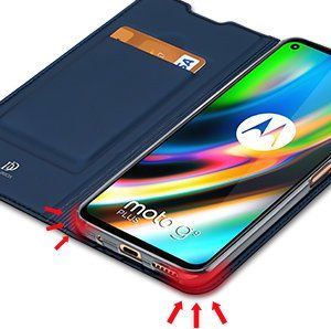 Dux Ducis Etui MOTOROLA MOTO G9+ PLUS z klapką Dux Ducis skórzane Skin Leather granatowe 12