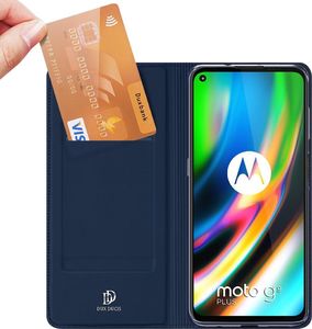 Dux Ducis Etui MOTOROLA MOTO G9+ PLUS z klapką Dux Ducis skórzane Skin Leather granatowe 2