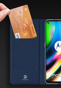 Dux Ducis Etui MOTOROLA MOTO G9+ PLUS z klapką Dux Ducis skórzane Skin Leather granatowe 21