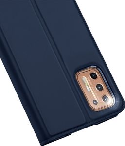 Dux Ducis Etui MOTOROLA MOTO G9+ PLUS z klapką Dux Ducis skórzane Skin Leather granatowe 3