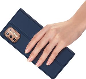 Dux Ducis Etui MOTOROLA MOTO G9+ PLUS z klapką Dux Ducis skórzane Skin Leather granatowe 7
