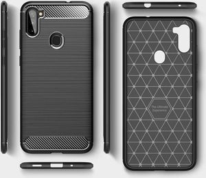 Hurtel Carbon Case elastyczne etui pokrowiec Samsung Galaxy A11 / M11 czarny 12