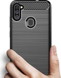 Hurtel Carbon Case elastyczne etui pokrowiec Samsung Galaxy A11 / M11 czarny 8