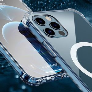 Hurtel Clear Magnetic Case MagSafe pancerne żelowe elastyczne etui do iPhone 12 Pro / iPhone 12 przezroczysty 13