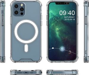Hurtel Clear Magnetic Case MagSafe pancerne żelowe elastyczne etui do iPhone 12 mini przezroczysty 7