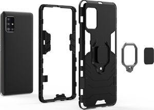Hurtel Ring Armor pancerne hybrydowe etui pokrowiec + magnetyczny uchwyt Samsung Galaxy A51 5G czarny 2