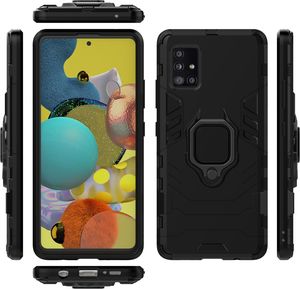 Hurtel Ring Armor pancerne hybrydowe etui pokrowiec + magnetyczny uchwyt Samsung Galaxy A51 5G czarny 5