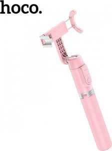Selfie stick Hoco HOCO uchwyt selfie z pilotem bezprzewodowym K11 + tripod podstawka różowy 2