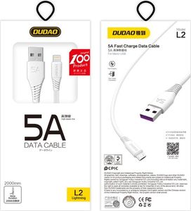 Kabel USB Dudao Lightning - 2 m Biały (6970379614792) 3
