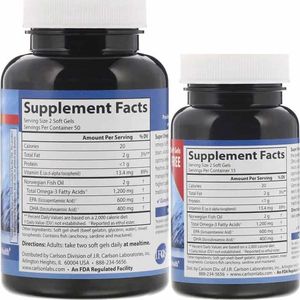 Carlson Labs Carlson Labs - Super Omega-3 1200mg, Wild Caught, 100 + 30 kapsułek miękkich 2