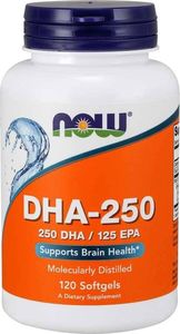 NOW Foods NOW Foods - DHA-250, 250 DHA / 100 EPA, 120 kapsułek miękkich 1