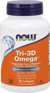NOW Foods NOW Foods - Tri-3D Omega, 90 kapsułek miękkich 1
