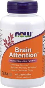 NOW Foods NOW Foods - Brain Attention, 60 tabletek do żucia 1