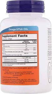 NOW Foods NOW Foods - Olej z Wątroby Dorsza, 1000mg, 90 kapsułek miękkich 3