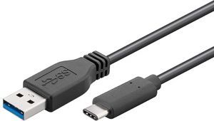 Kabel USB Goobay USB-A - USB-C 1 m Czarny (67890) 1