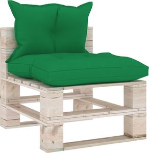 vidaXL VidaXL Poduszki na sofę z palet, 2 szt., zielone, tkanina 1