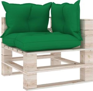 vidaXL VidaXL Poduszki na sofę z palet, 3 szt., zielone, tkanina 1