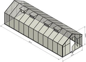 Emaga Szklarnia 850 cm x 290 cm x 225 cm (E-10203) 2