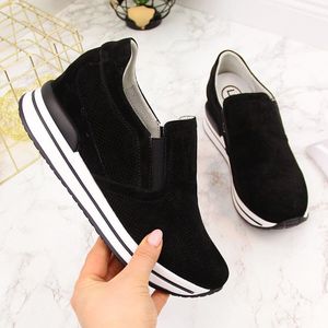Filippo Sneakersy skórzane damskie na koturnie czarne Filippo 41 1