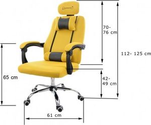 Fotel biurowy GIOSEDIO żółty, model GPX013 GPX013 4
