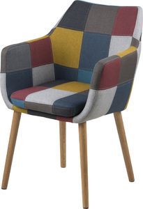 Selsey Krzesło tapicerowane z podłokietnikami Marcelio wielokolorowe patchwork 1