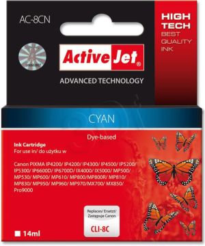 Tusz Activejet tusz AC-8CN (CLI-8C) Cyan (bez chipa) 1