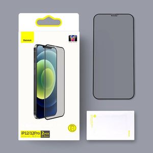 Baseus Baseus 2x szkło hartowane 0,3 mm Anti Spy z ramką na cały ekran iPhone 12 Pro / iPhone 12 (SGAPIPH61P-KS01) (case friendly) 19