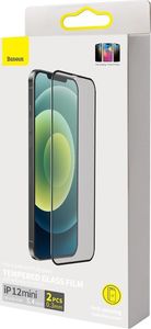 Baseus Baseus 2x szkło hartowane 0,3 mm Anti Spy z ramką na cały ekran iPhone 12 mini (SGAPIPH54N-KR01) (case friendly) 5