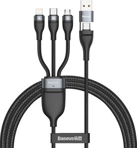 Kabel USB Baseus USB-C - USB-C + microUSB + Lightning 1.2 m Czarny (baseus_20210316135421) 1