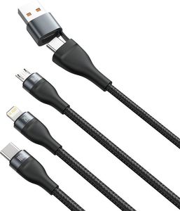 Kabel USB Baseus USB-C - USB-C + microUSB + Lightning 1.2 m Czarny (baseus_20210316135421) 9