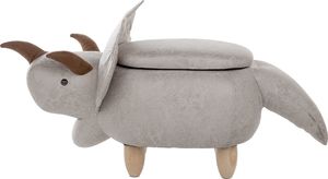 Beliani Pufa zwierzak ze schowkiem szara TRICERATOPS 2