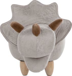 Beliani Pufa zwierzak ze schowkiem szara TRICERATOPS 3