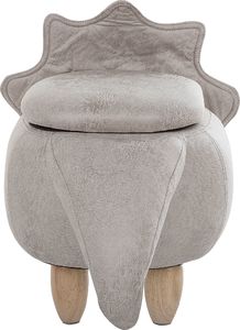 Beliani Pufa zwierzak ze schowkiem szara TRICERATOPS 4