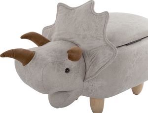 Beliani Pufa zwierzak ze schowkiem szara TRICERATOPS 5