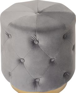 Beliani Puf welurowy 40 cm szary CARROLLTON 2