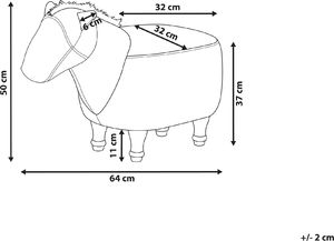 Beliani Pufa zwierzak brązowa HORSE 6