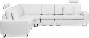 Beliani Narożnik skórzany lewostronny biały STOCKHOLM 2