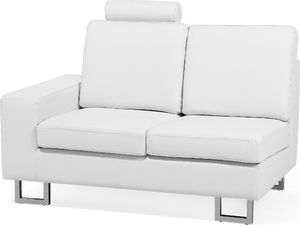 Beliani Narożnik skórzany lewostronny biały STOCKHOLM 4